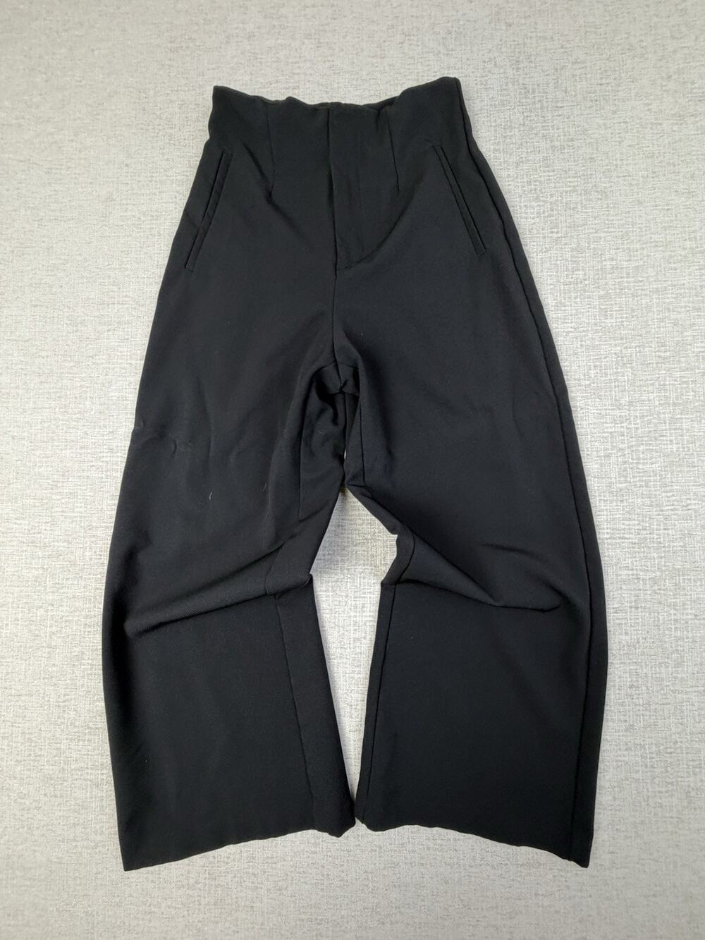 Zara Women’s Small Black High Rise Wide Leg Cropped Pants 24” Inseam